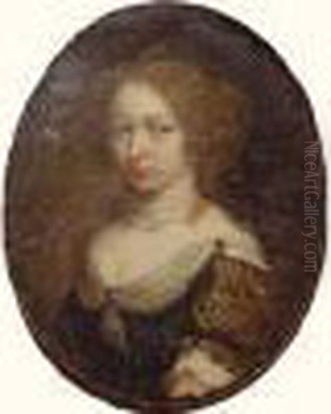 Francaise Du 17eme Siecle. Portrait Presume De La Fille D'armande Bejart Oil Painting by Pierre Mignard