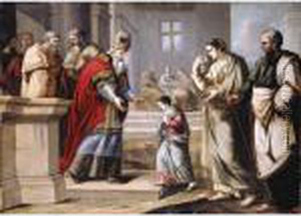 The Presentation Of The Virgin In The Temple Oil Painting by Pierre Mignard