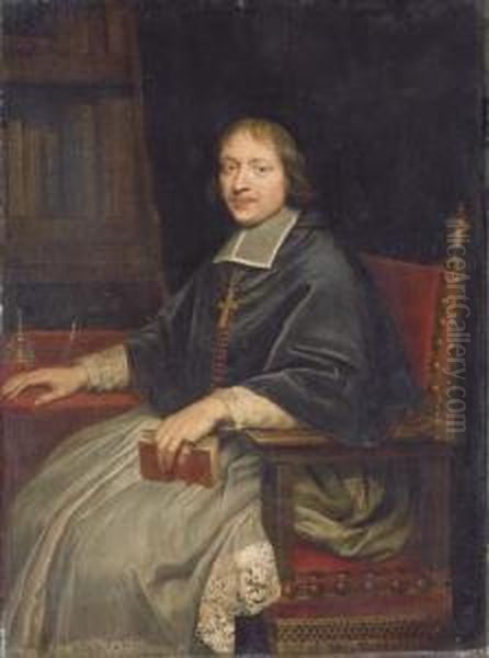 Portrait Of A Cleric Oil Painting by Pierre Mignard