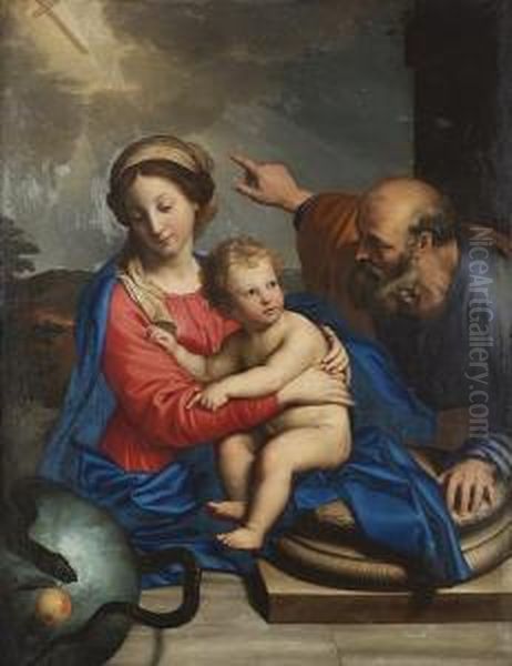 The Holy Family With Symbols Of The Redemption Oil Painting by Pierre Mignard