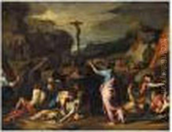 Moses And The Brazen Serpent Oil Painting by Pierre Mignard