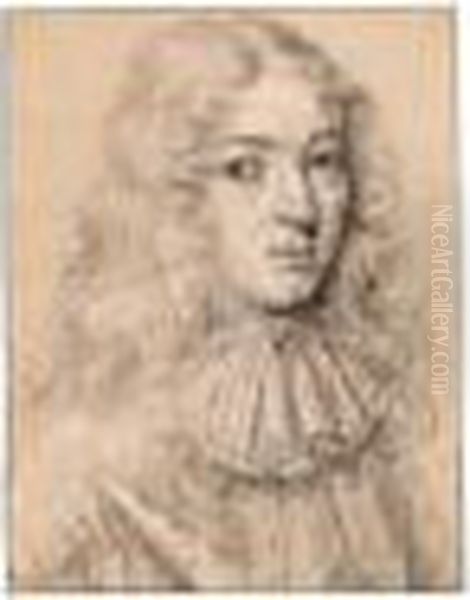 Portrait Of A Young Man, Thought To Be Louis Auguste, Duc De Maine Oil Painting by Pierre Mignard