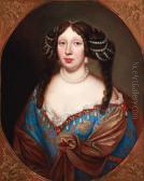 Portrait Of Magdalena Sibilla Herzogin Von Wurttenberg Oil Painting by Pierre Mignard