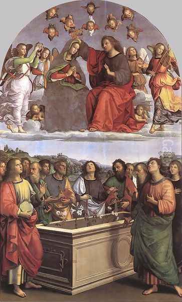 The Crowning of the Virgin (Oddi altar) Oil Painting by Raphael