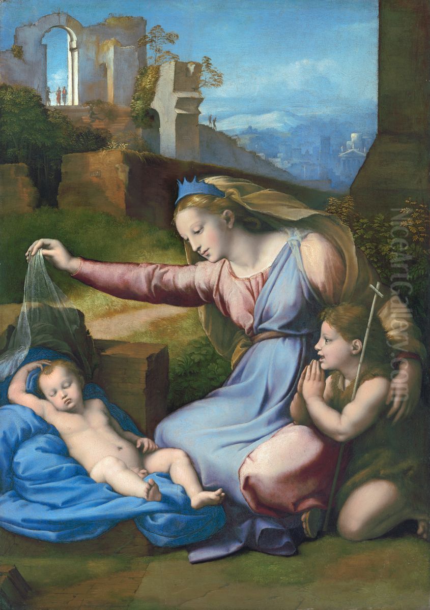 Madonna with the Blue Diadem Oil Painting by Raphael