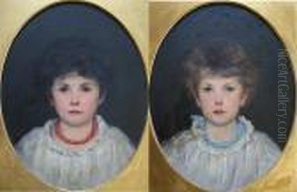Millais,
Bt. Pra Portraits Of The Thomas Sisters Of Eyhorne Horse A Pair Oil Painting by Sir John Everett Millais