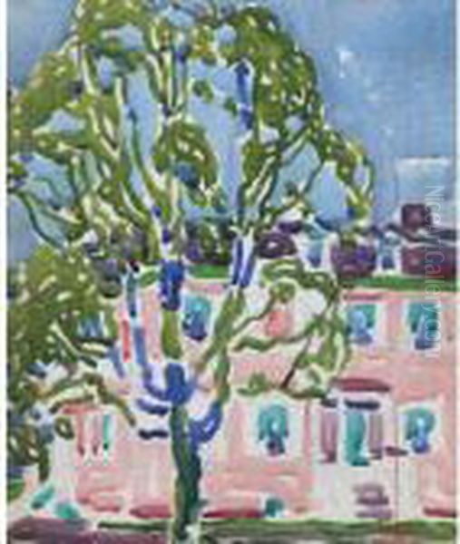 Pink Facade Oil Painting by David Brown Milne