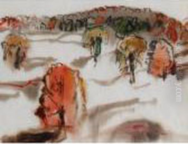 Maples And Elms, Oct. Oil Painting by David Brown Milne