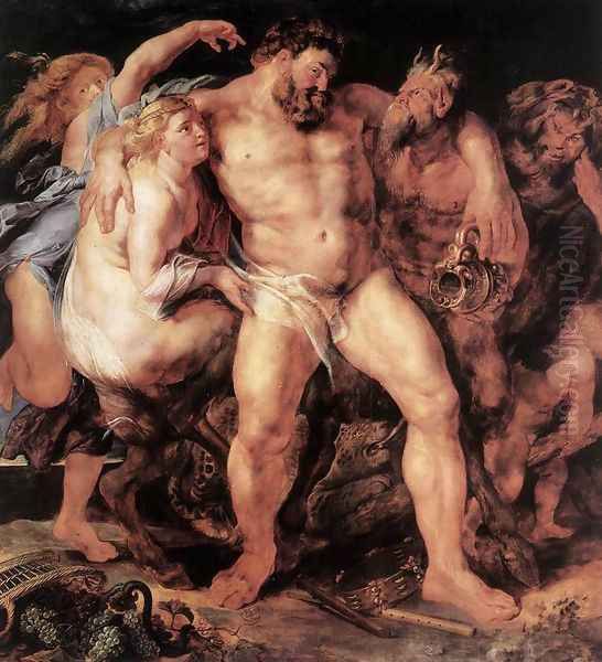 The Drunken Hercules c. 1611 Oil Painting by (studio of) Rubens, Peter Paul