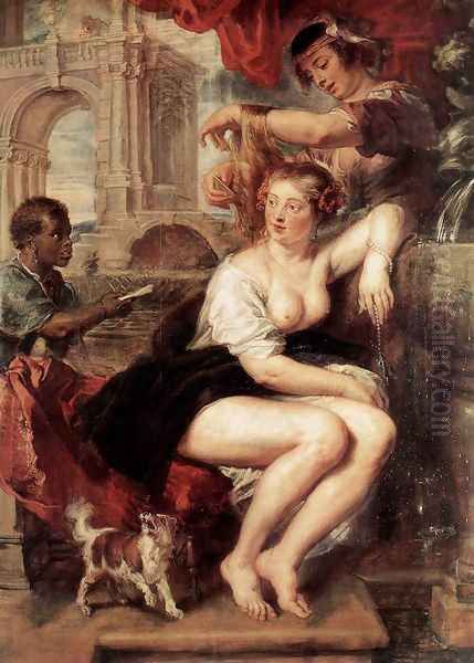 Bathsheba at the Fountain c. 1635 Oil Painting by (studio of) Rubens, Peter Paul