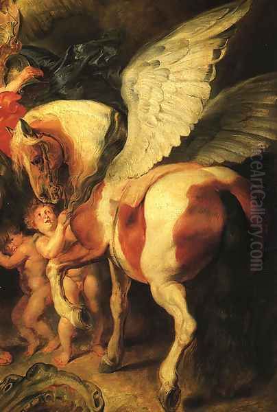 Perseus and Andromeda, detail of Pegasus Oil Painting by (studio of) Rubens, Peter Paul