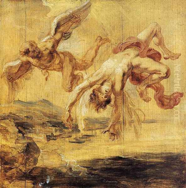 The Fall of Icarus 1636 Oil Painting by (studio of) Rubens, Peter Paul