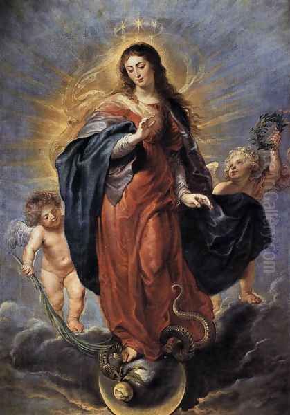 Immaculate Conception c. 1628 Oil Painting by (studio of) Rubens, Peter Paul