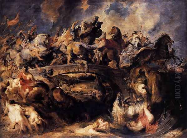 Battle of the Amazons 1618 Oil Painting by (studio of) Rubens, Peter Paul