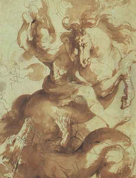 St. George Slaying the Dragon Oil Painting by (studio of) Rubens, Peter Paul