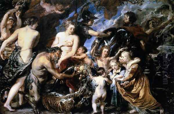 Allegory on the Blessings of Peace 1629-30 Oil Painting by (studio of) Rubens, Peter Paul