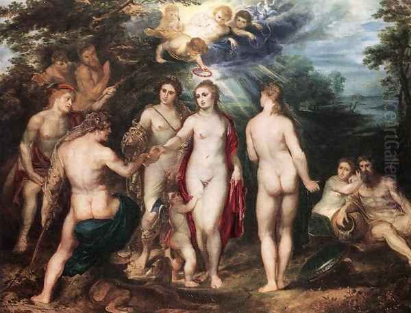 The Judgment of Paris c. 1625 Oil Painting by (studio of) Rubens, Peter Paul