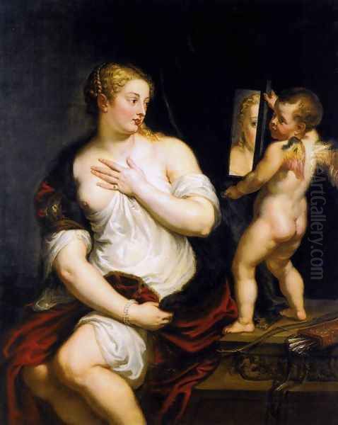 Venus at her Toilet c. 1608 Oil Painting by (studio of) Rubens, Peter Paul