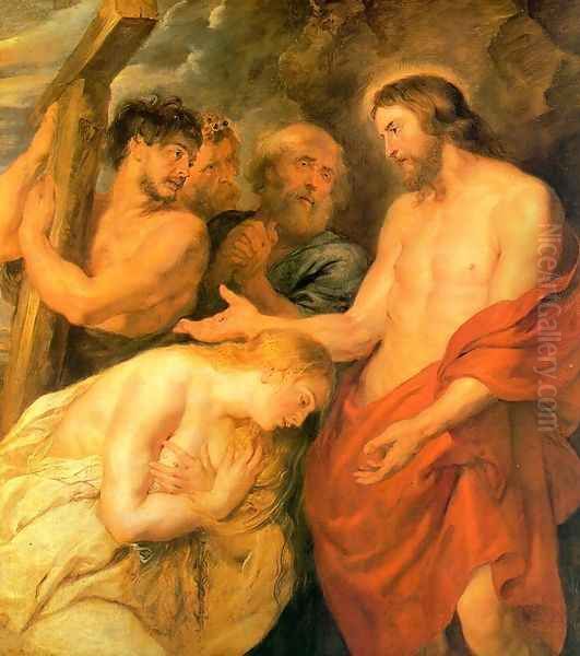 Christ and Mary Magdalene 1618 Oil Painting by (studio of) Rubens, Peter Paul
