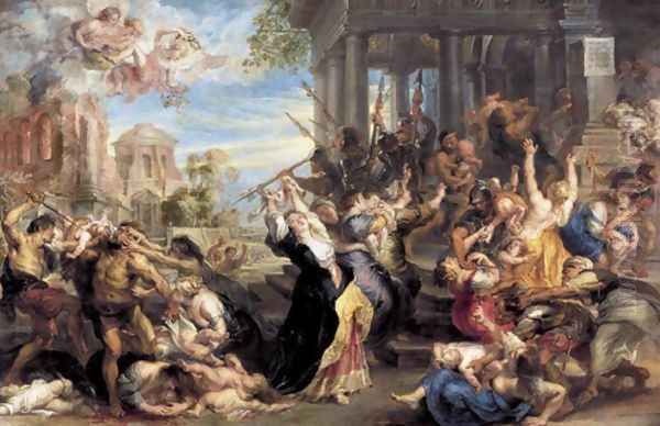 Massacre of the Innocents c. 1637 Oil Painting by (studio of) Rubens, Peter Paul