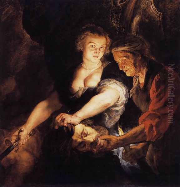 Judith with the Head of Holofernes c. 1616 Oil Painting by (studio of) Rubens, Peter Paul