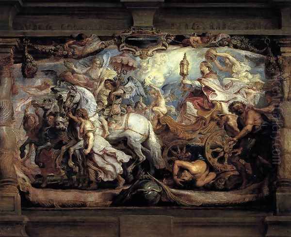 Triumph of Church over Fury, Discord, and Hate 1628 Oil Painting by (studio of) Rubens, Peter Paul