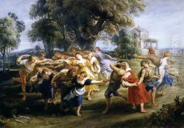 Dance of Italian Villagers c. 1636 Oil Painting by (studio of) Rubens, Peter Paul