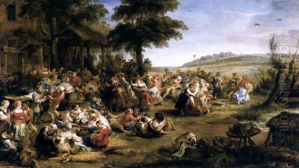 The Village Fete (Flemish Kermis) 1635-38 Oil Painting by (studio of) Rubens, Peter Paul