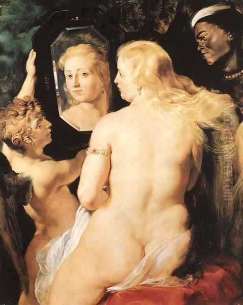 Venus at a Mirror c. 1615 Oil Painting by (studio of) Rubens, Peter Paul
