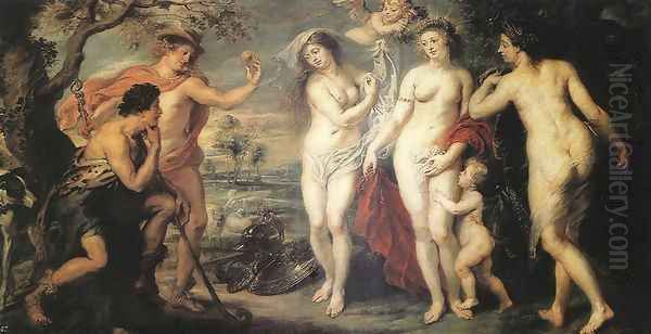 The Judgment of Paris c. 1639 Oil Painting by (studio of) Rubens, Peter Paul