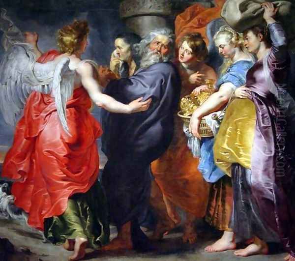 The Departure of Lot and his Family from Sodom Oil Painting by (studio of) Rubens, Peter Paul