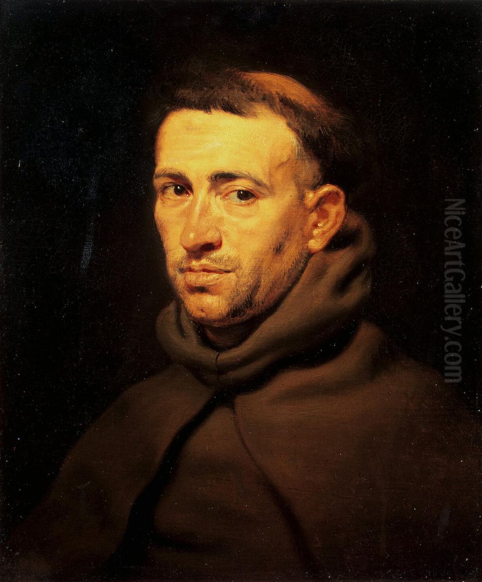 Head of a Franciscan Friar Oil Painting by (studio of) Rubens, Peter Paul