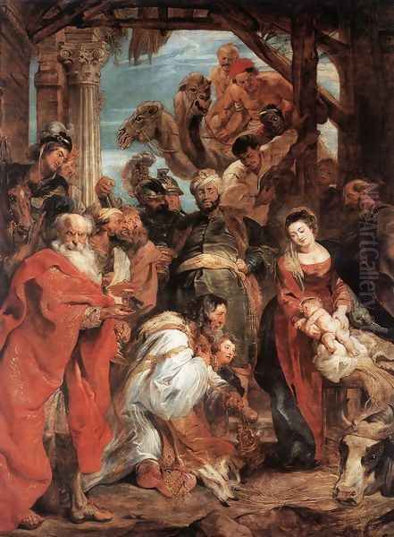The Adoration of the Magi 1624 Oil Painting by (studio of) Rubens, Peter Paul