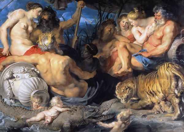 The Four Continents c. 1615 Oil Painting by (studio of) Rubens, Peter Paul