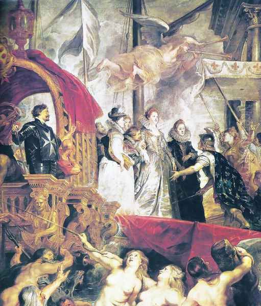 Arrival of Maria of Medici & Henry to Lyon Oil Painting by (studio of) Rubens, Peter Paul