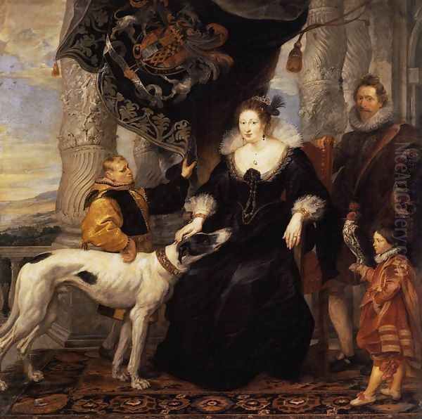 Portrait of Lady Arundel with her Train 1620 Oil Painting by (studio of) Rubens, Peter Paul
