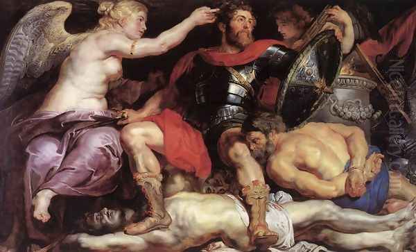 The Triumph of Victory c. 1614 Oil Painting by (studio of) Rubens, Peter Paul