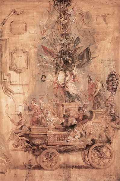 The Triumphal Car of Kallo (sketch) Oil Painting by (studio of) Rubens, Peter Paul