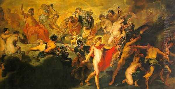 The Council of the Gods, 1622-24 Oil Painting by (studio of) Rubens, Peter Paul