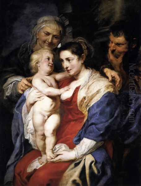 The Holy Family with St Anne c. 1630 Oil Painting by (studio of) Rubens, Peter Paul