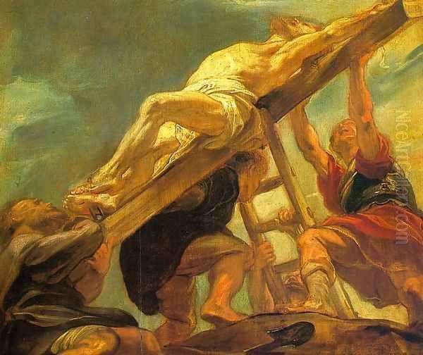 The Raising of the Cross 1620-21 Oil Painting by (studio of) Rubens, Peter Paul