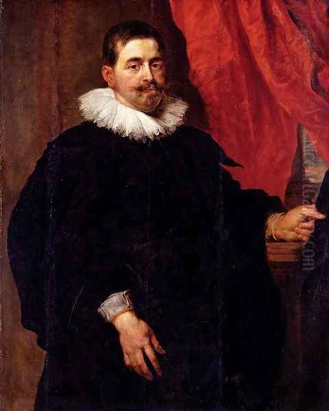 Portrait Of A Man Probably Peter Van Hecke Oil Painting by (studio of) Rubens, Peter Paul