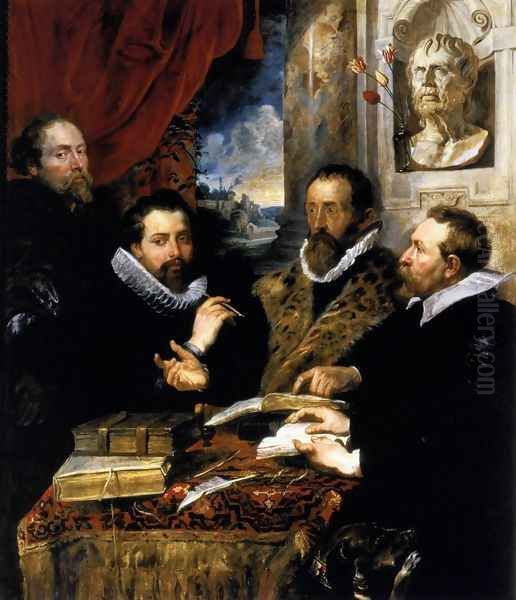 The Four Philosophers 1611-12 Oil Painting by (studio of) Rubens, Peter Paul