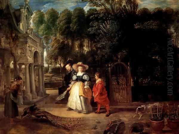 Rubens In His Garden With Helena Fourment Oil Painting by (studio of) Rubens, Peter Paul