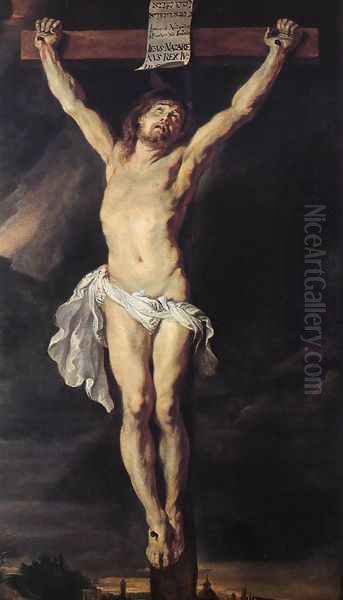 The Crucified Christ 1610-11 Oil Painting by (studio of) Rubens, Peter Paul