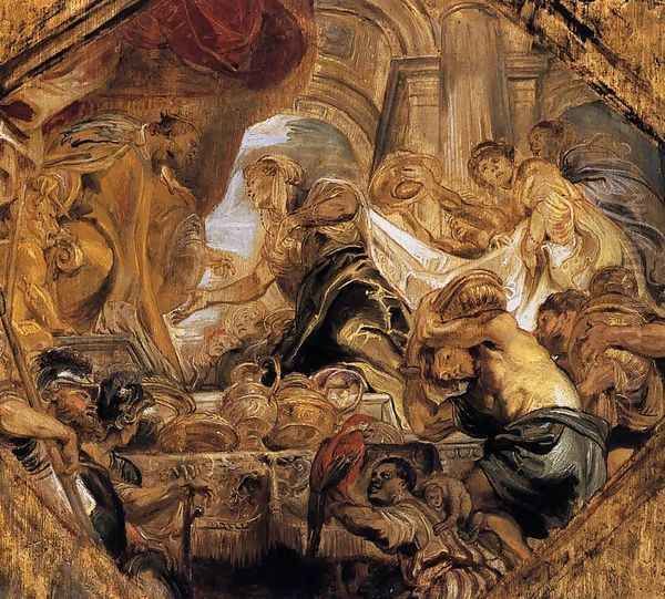 King Solomon and the Queen of Sheba 1620 Oil Painting by (studio of) Rubens, Peter Paul