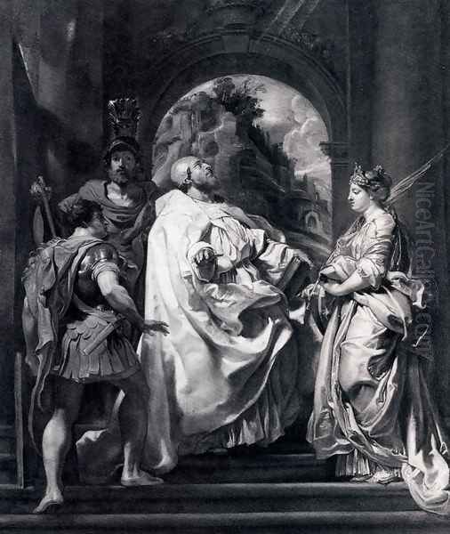 Modello For St. Gregory With Saints Domitilla, Maurus, And Papianus Oil Painting by (studio of) Rubens, Peter Paul