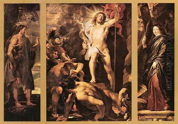 The Resurrection of Christ 1611-12 Oil Painting by (studio of) Rubens, Peter Paul