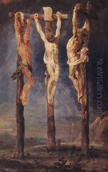The Three Crosses c. 1620 Oil Painting by (studio of) Rubens, Peter Paul