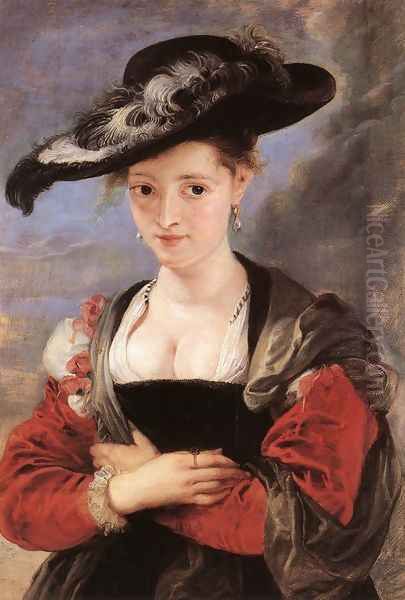 The Straw Hat c. 1625 Oil Painting by (studio of) Rubens, Peter Paul